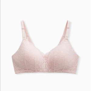 Torrid Light Pink Lace Wire Free Bra